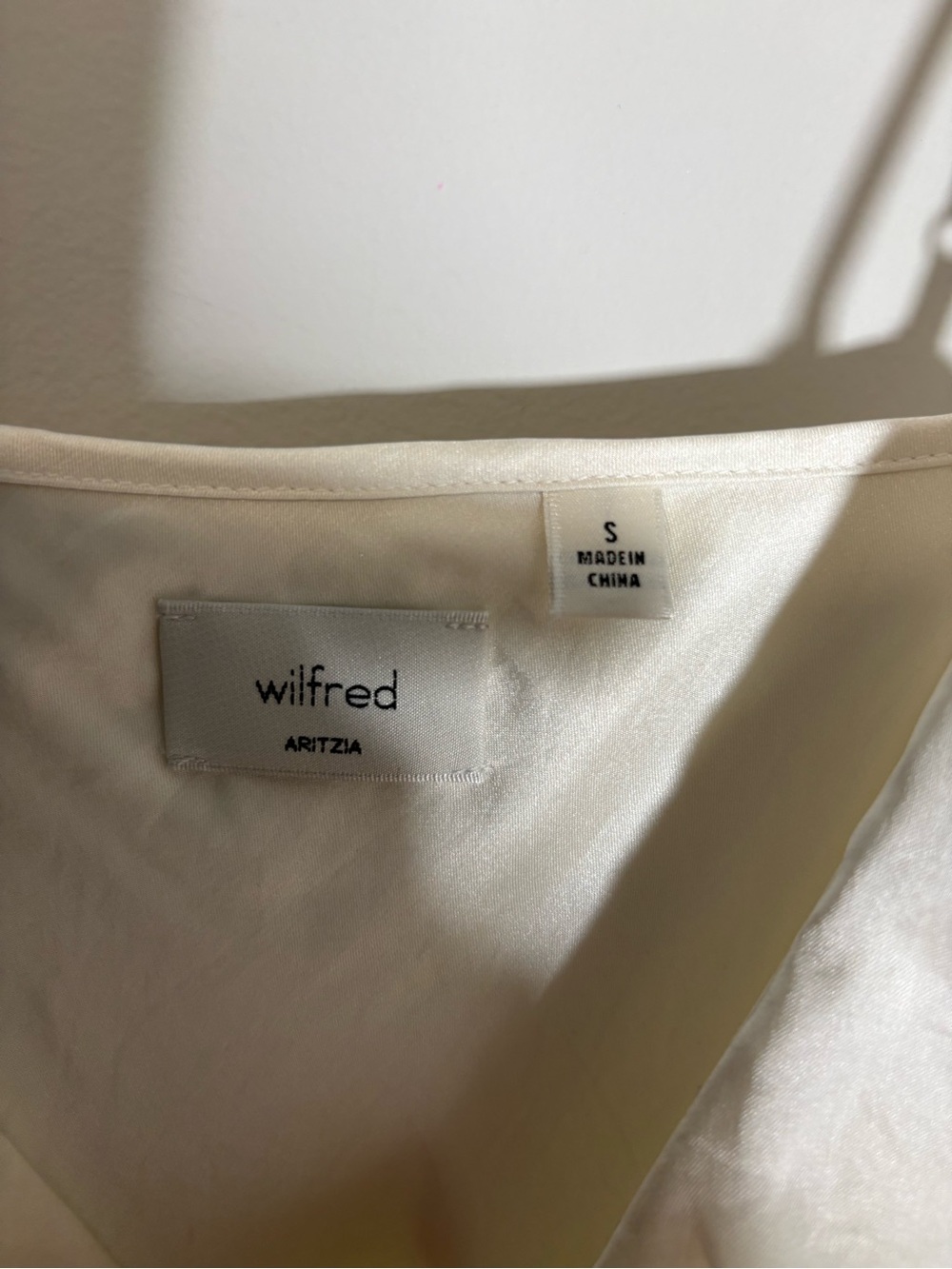 Wilfred by Aritzia Satin Ruffle Slip Dress – Ivory – Size Small - Picture 4 of 7